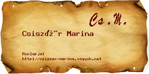 Csiszér Marina névjegykártya
